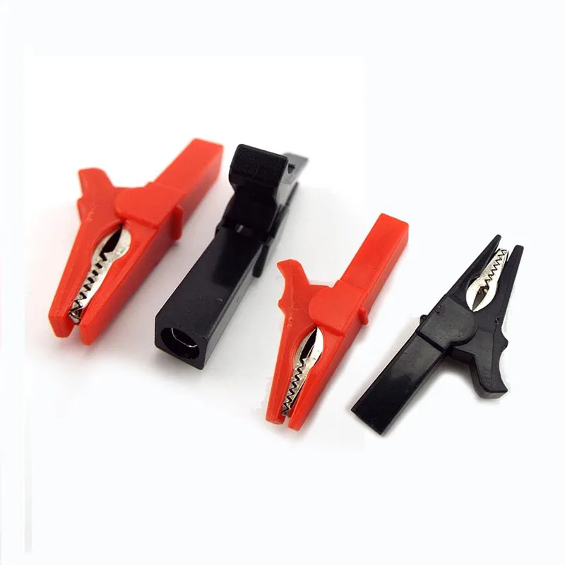 

Электрические зажимы «крокодил» из меди, черные и красные, 55 мм