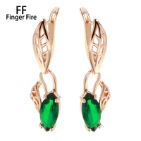 fashion new gold plated green shining glossy earrings engagement banquet exquisite jewelry wholesale
