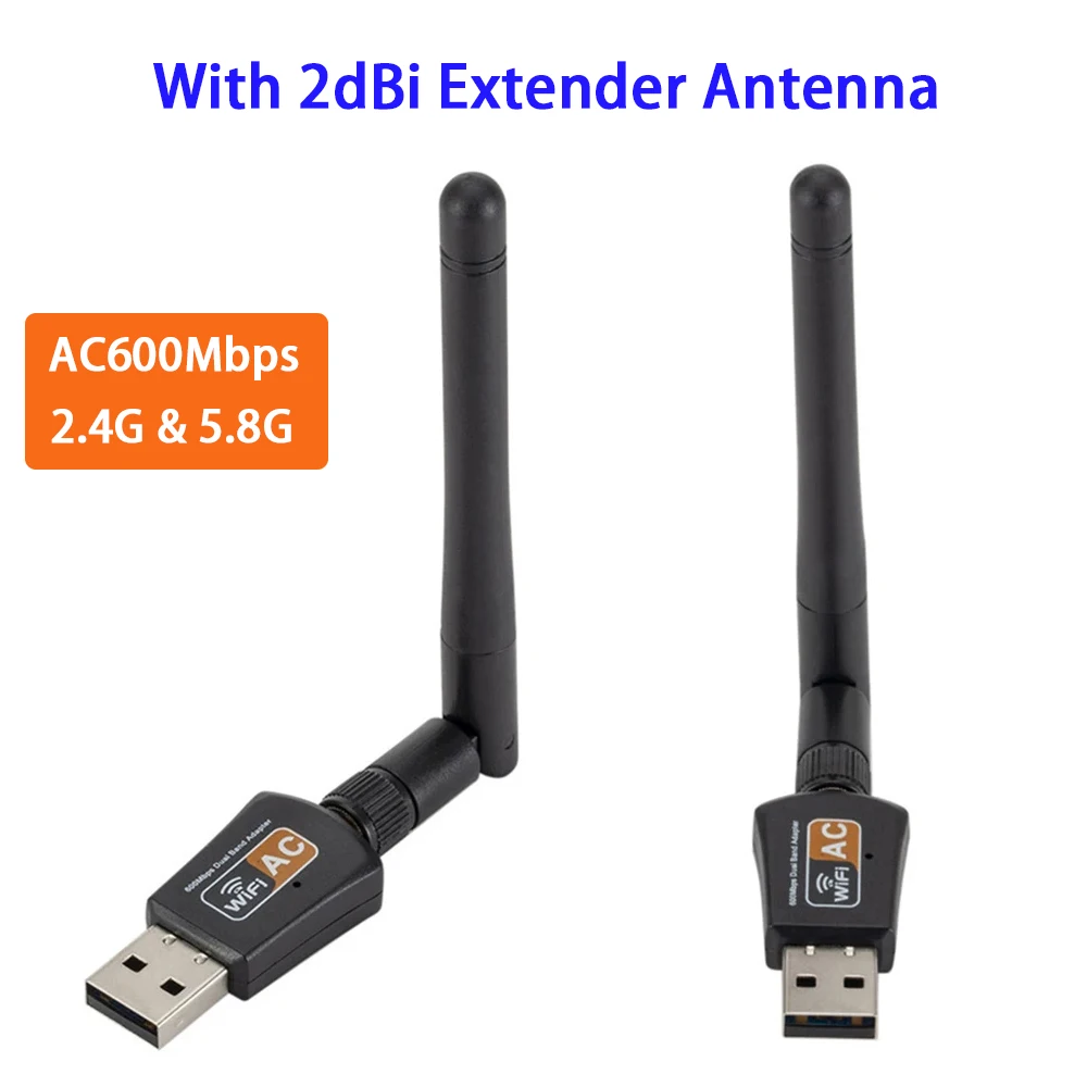 Фото USB Wi-Fi адаптер 600 Мбит/с AC600 RTL8811, двухдиапазонный 2.4G/5.8G, беспроводной донгл 802.11ac для настольных ПК, ноутбуков, Windows, Mac, Linux №1