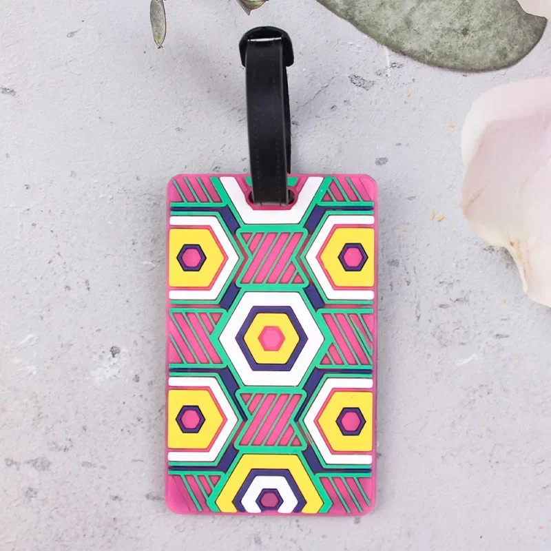 Багажные бирки из ПВХ с геометрическим принтом посадочные проходимости багажная