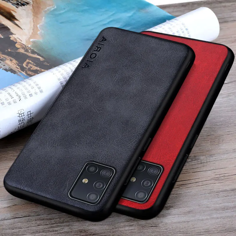 

Case For Samsung Galaxy A51 A71 A50 A70 A30 A10 A30S A50S A20 A70S A40S coque Luxury Vintage leather Skin case cover capa funda