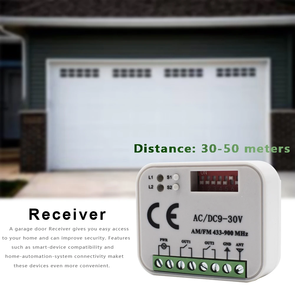 

2 Channel RX 300-900MHz MultiFrequency Gate Opener 433MHz 868MHz Garage Door Remote Control Receiver Relay Fixed Rolling Code