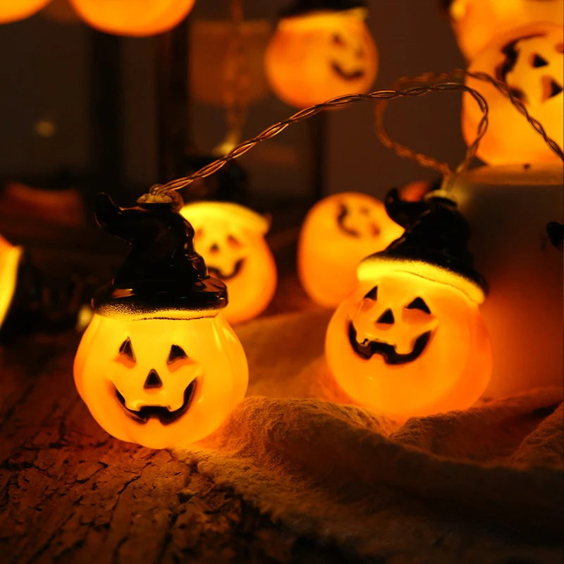 Halloween Pumpkin Lights Lanterns 20/30/40 LED 3D Pumpkin String lights for All Saints' Day Halloween Party Decoration light
