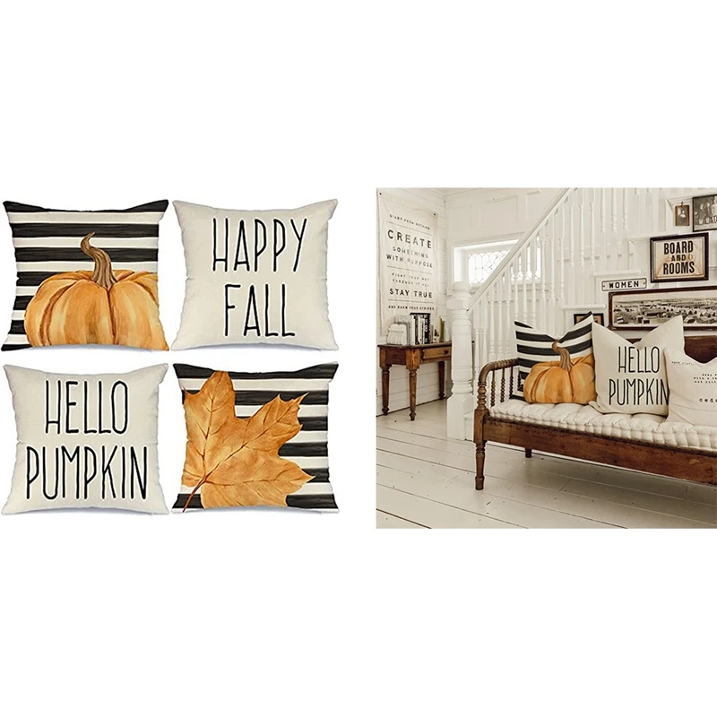 

Fall Decor Pillow Covers Set Of 4 Outdoor Fall Pillows Decorative Throw Pillows Farmhouse Cushion Covers
