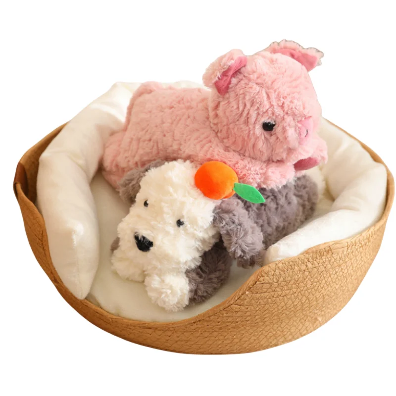 

35CM Kawaii Creative Lying Dog Pig Elephant Soft Plush Toys Smoothing Dolls Sofa Decoration Girls Kids Birthday Christmas Gift