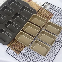 pound cake mold square bakeware non stick 6 piece brownie mold form for baking bread mould pastry bakery tools accessories gift