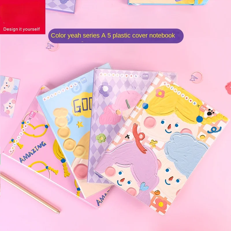 Girl Heart Journal Book Cartoon Plastic Cover Notebook Cute Creative Diary Book Student Exquisite Notebook Notebook