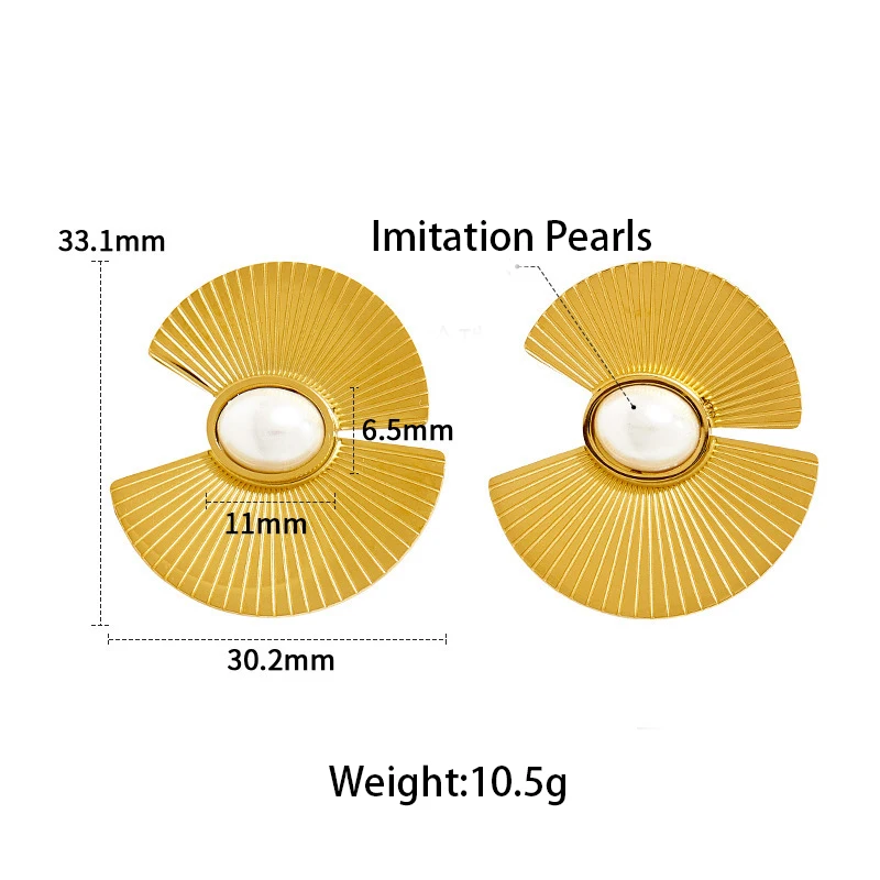 Женские серьги-гвоздики из нержавеющей стали с искусственным жемчугом