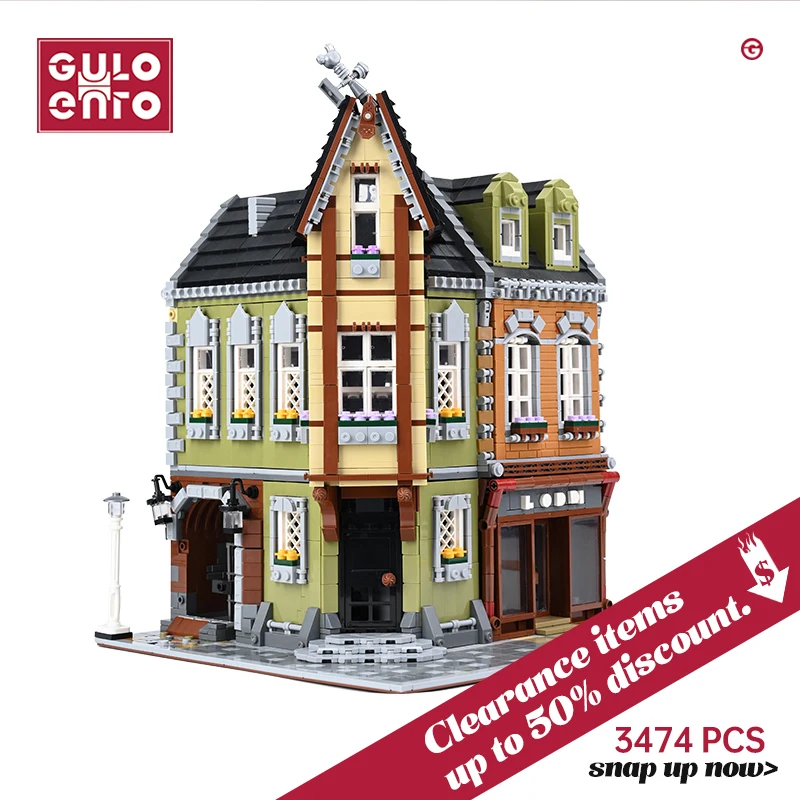 

3474pcs MOC Creative City Street View Corner Mall Building Blocks DIY Architecture Shop Model Bricks Toys Gifts For Kids Friend