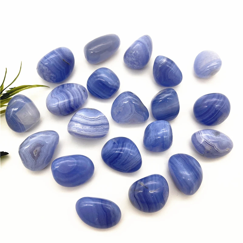 

Drop shipping 100g Natural Blue Lace Agate Chalcedony Stones Bulk Tumbled Polished Gemstone Wicca Natural Stones and crystals