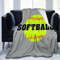 Blanket Softball Baseball in Grey Throw Blanket Ultra Soft Velvet Blanket Lightweight Bed Blanket Quilt Durable Home Decor