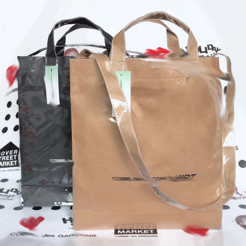 

PVC Kraft Paper Purses and Handbags Letter Reusable Shopper Crossbody Bags Shopping Bag Same Paragraph All-match Portable Unisex