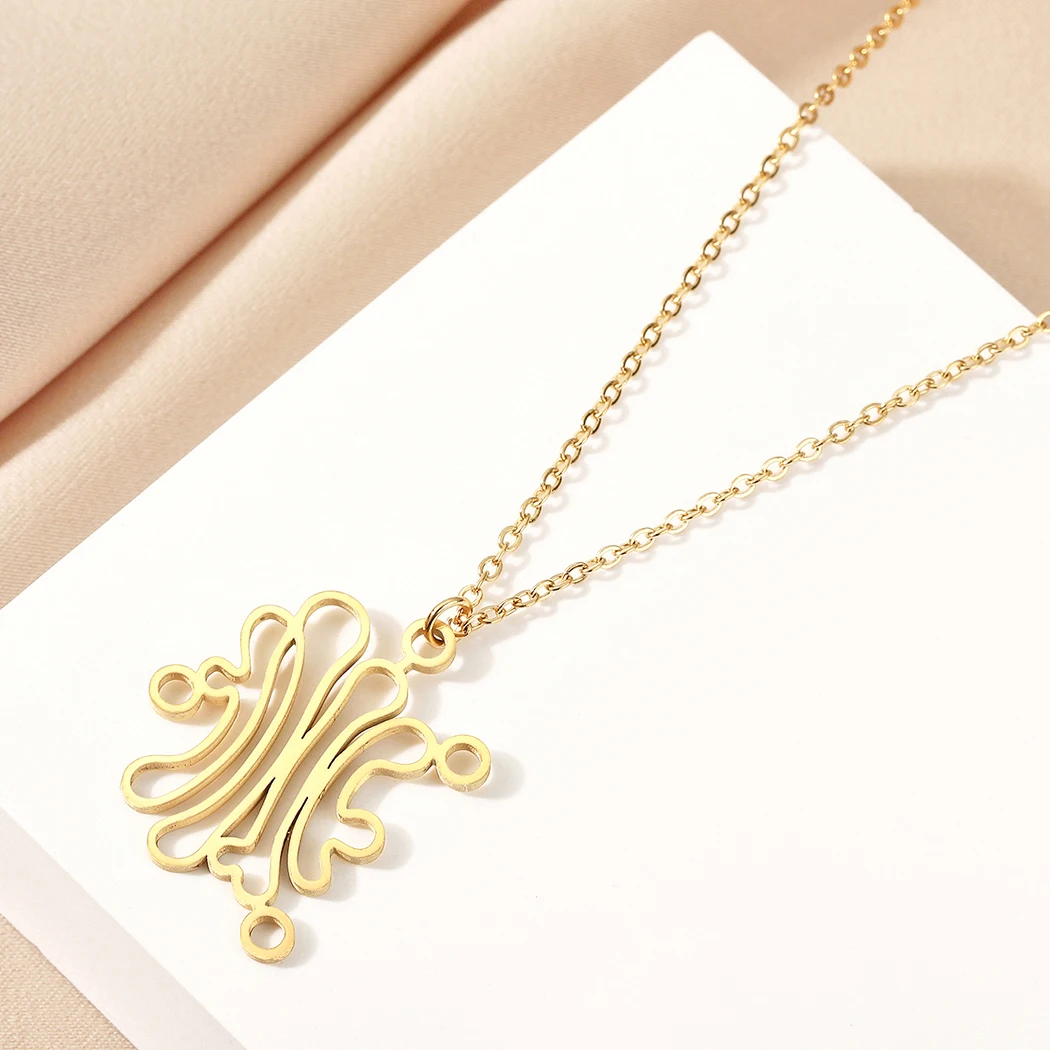 

CHENGXUN Golgi Pendant Necklace for Women Girls Stainless Steel Delicate Biology Charm Neck Chain Organelle Biology Jewelry Gift