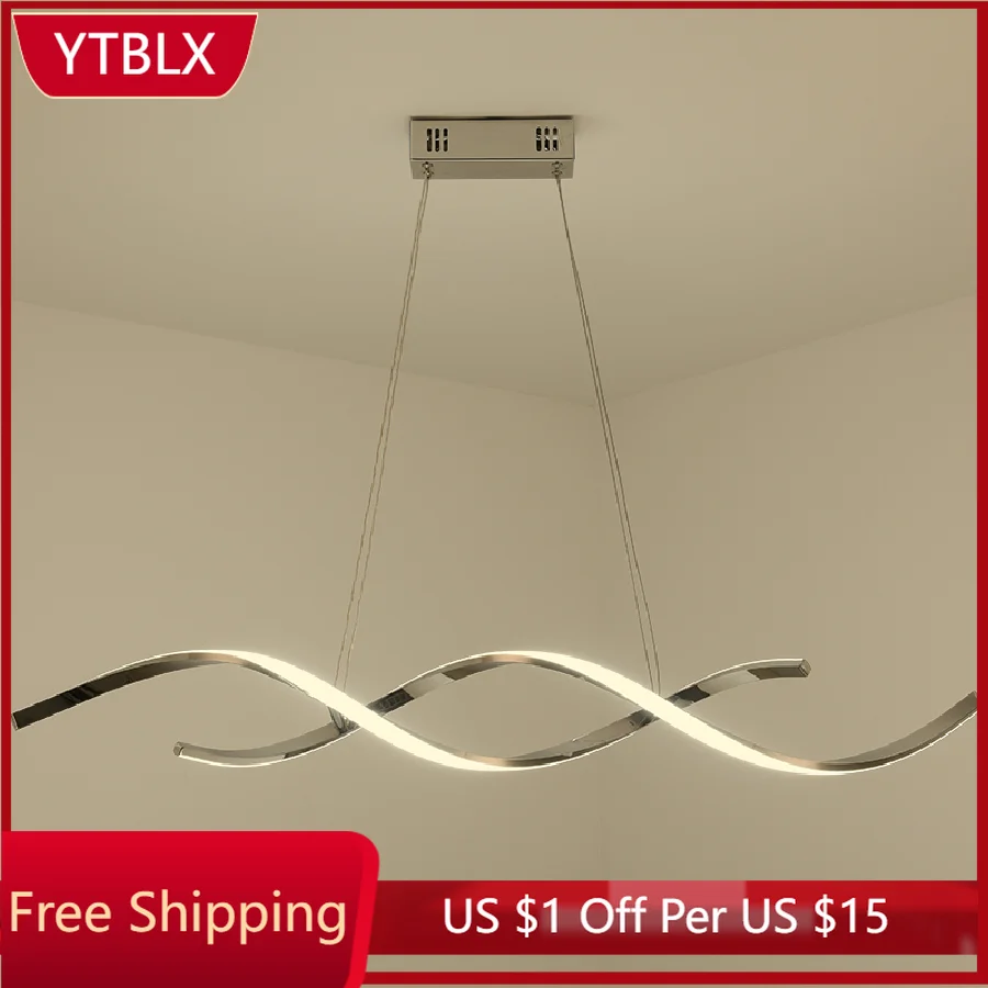 

Chrome/Gold Plated Modern led Chandelier for dining room kitchen Room Led chandelier 90-260V Length 900mm/1100mm Free shipping