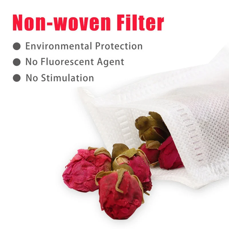 Одноразовые чайные пакетики 5-100 шт. фильтрующие для заварки чая со шнурком с