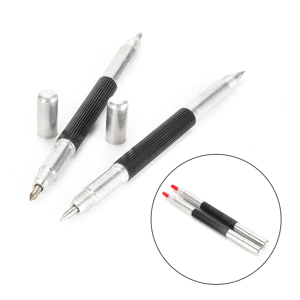 Купи Durable New Practical Scribing Pen Tools Kit Lot Tungsten Carbide Tip 2 piece Double Ended Lettering pen Marker за 191 рублей в магазине AliExpress