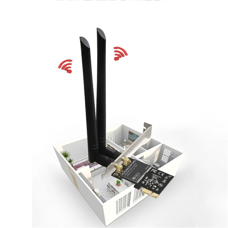 

WiFi Adapter Wireless Card 1300M Gigabit Computer Receiver 2.4GHz 5.0GHz