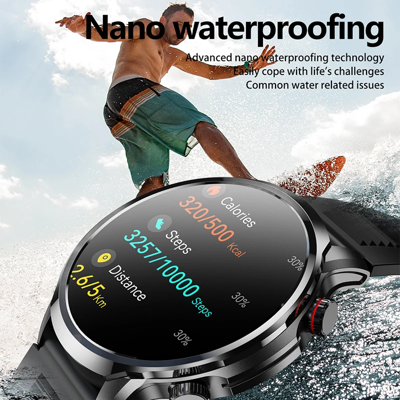 Новые мужские умные часы с двойным чипом Bluetooth и поддержкой мониторинга