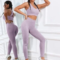 yoga set gym clothing women outfits seamless fitness tops high waist leggings for woman elastic workout suit jogging sportswear