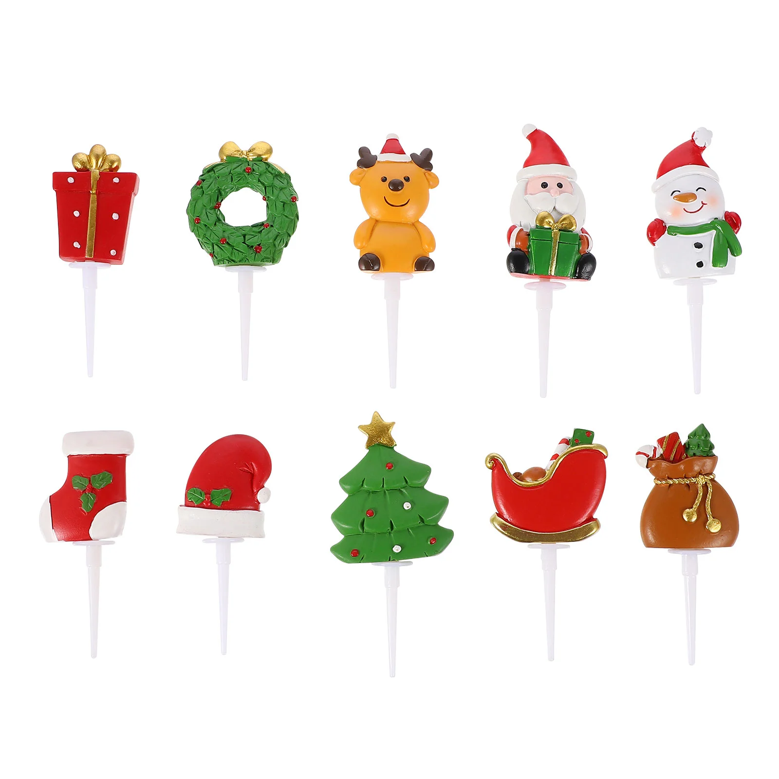 

10pcs Creative Durable Chic Party Supplies Christmas Cake Decor for Ornament