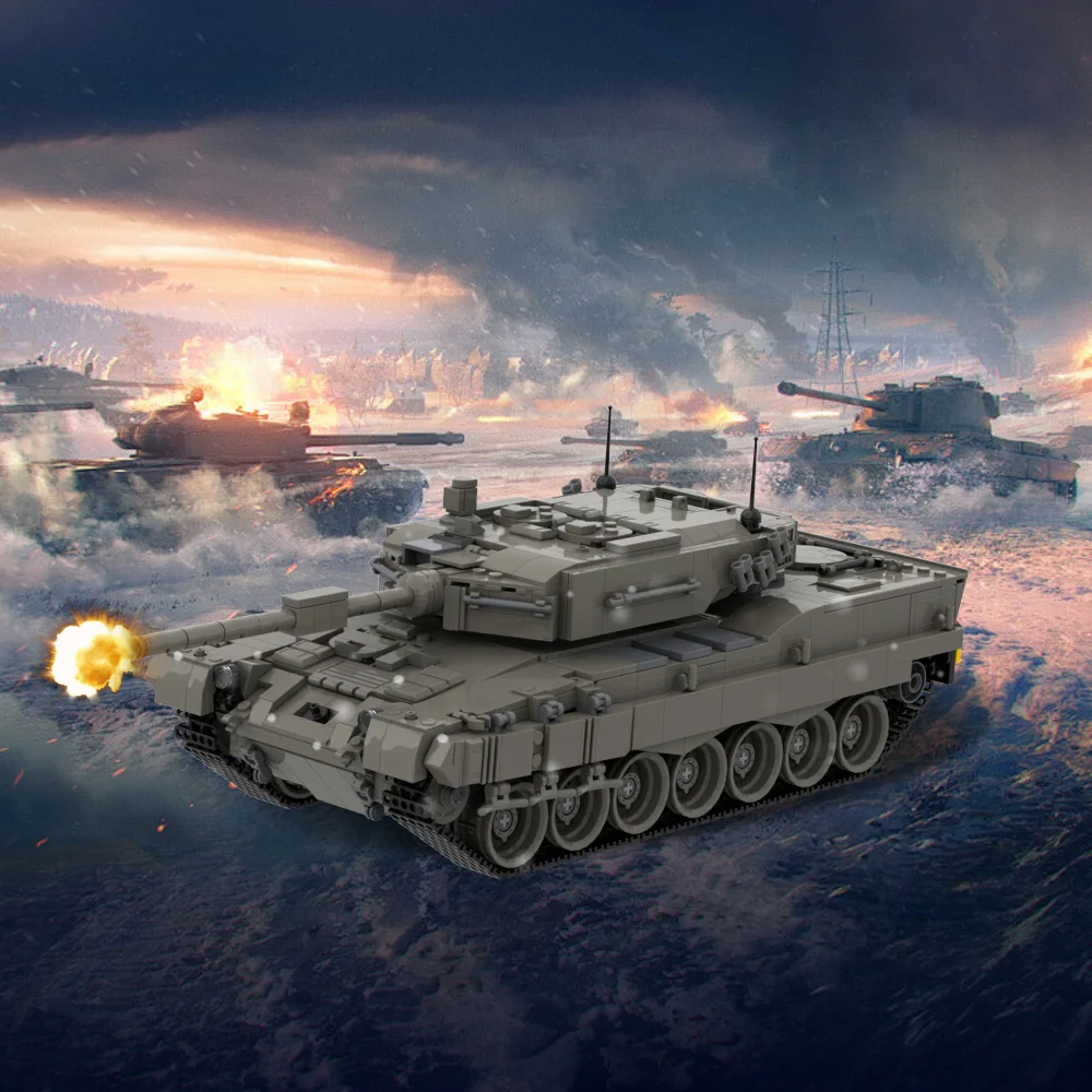 MOC военные леопардовые танки строительные блоки модель T-55A средний танк кирпичи