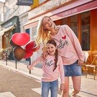 family set love mother daughter matching sweaters autumn mommy and me clothes fashion mom mum baby women girls sweatshirts