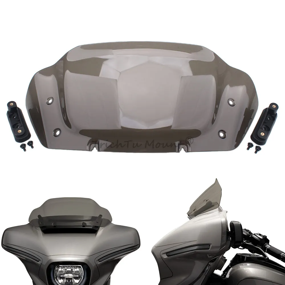 

Для Harley Street Glide FLHX/I CVO FLHXSE 2023 2024 + Moto передний верхний обтекатель лобового стекла 10 "сплиттер ветра дефлектор лобового стекла