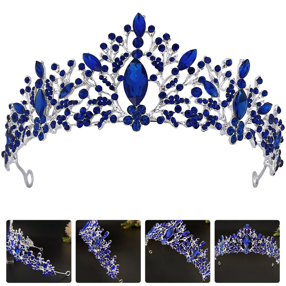 

Rhinestone Tiara Headdress Wedding Headdress Decor Crown-shaped Headband