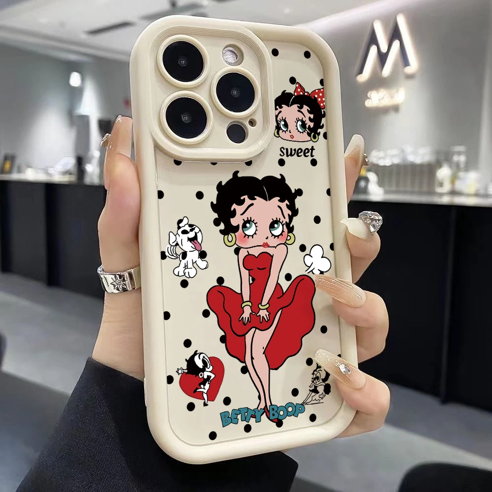 Чехол для телефона Girl B-Bettys iPhone 16 16e 15 14 Plus 13 12 Mini 11 iPhone16 Pro Max X Xs XR 8 7 e Мягкий