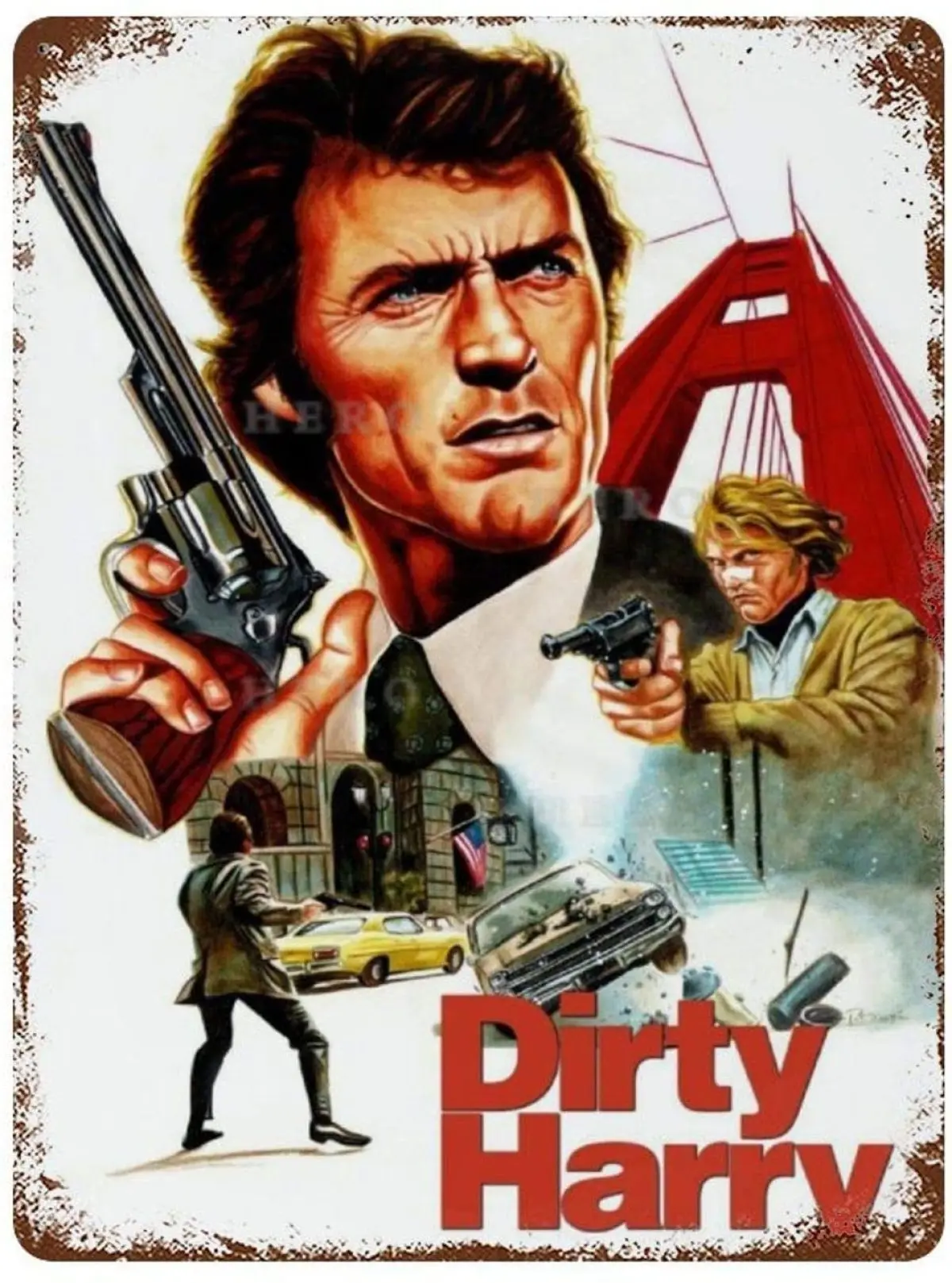 

DIRTY HARRY Clint Eastwood Movies Vintage Tin Sign Art Iron Painting Rusty Poster Decoration Aluminum plaque