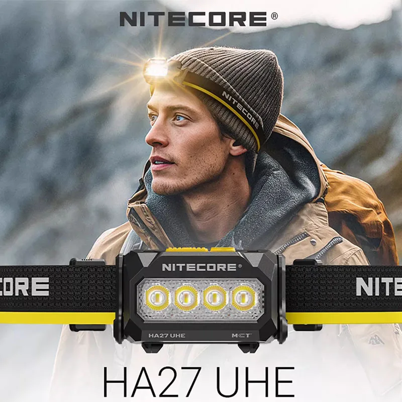Фото Налобный фонарь NITECORE HA27 UHE, модульный, на батарейках ААА, 3 цветовые температуры, 800 люмен, светодиодный, с аккумулятором HLB1500, для ночных пробежек и кемпинга №1