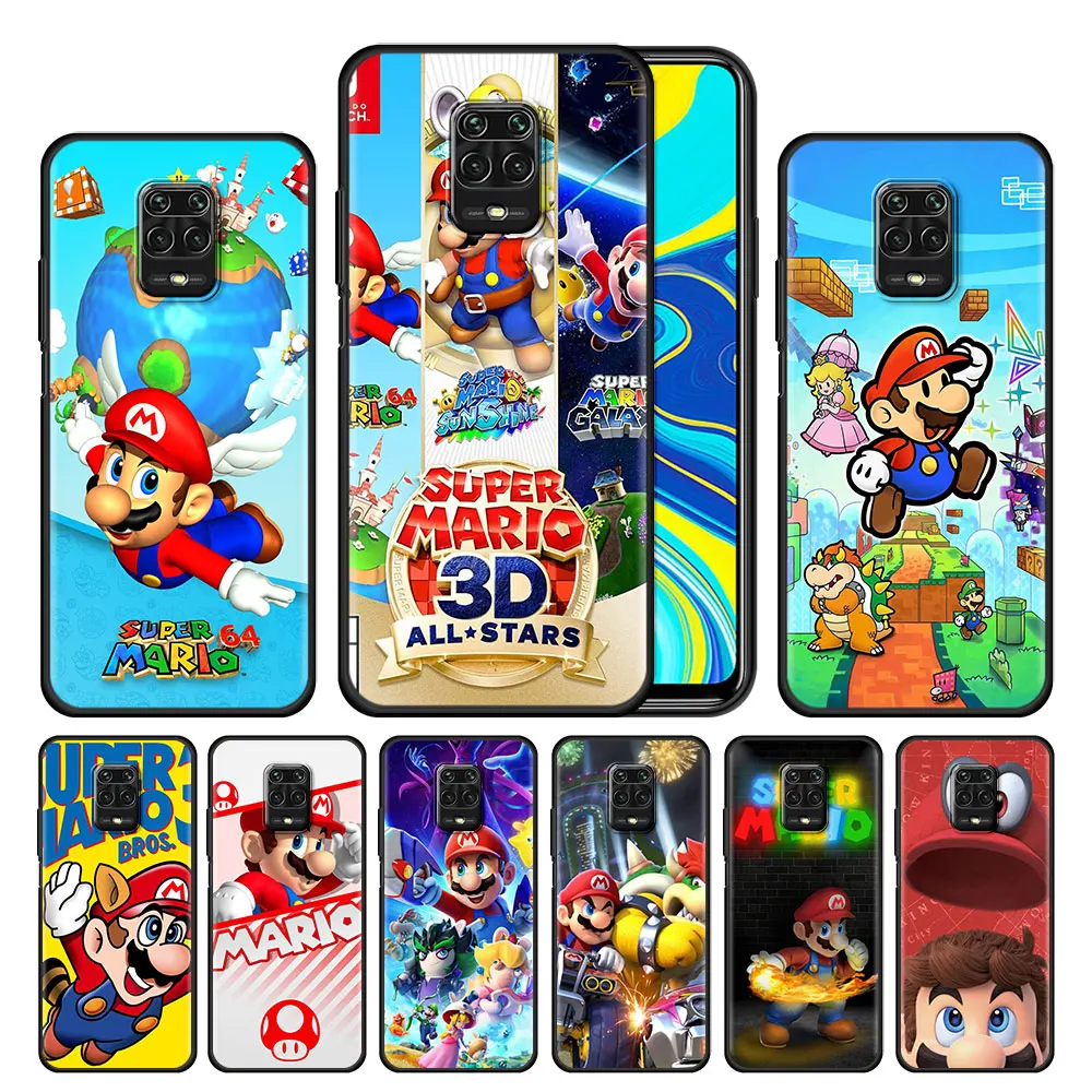 

Case Cover for Xiaomi Redmi Note 9 9s 8 8T 10 11 7A 9c 9T 10A 10c 11S Pro Coque Back Original Casing TPU Super Mario Games