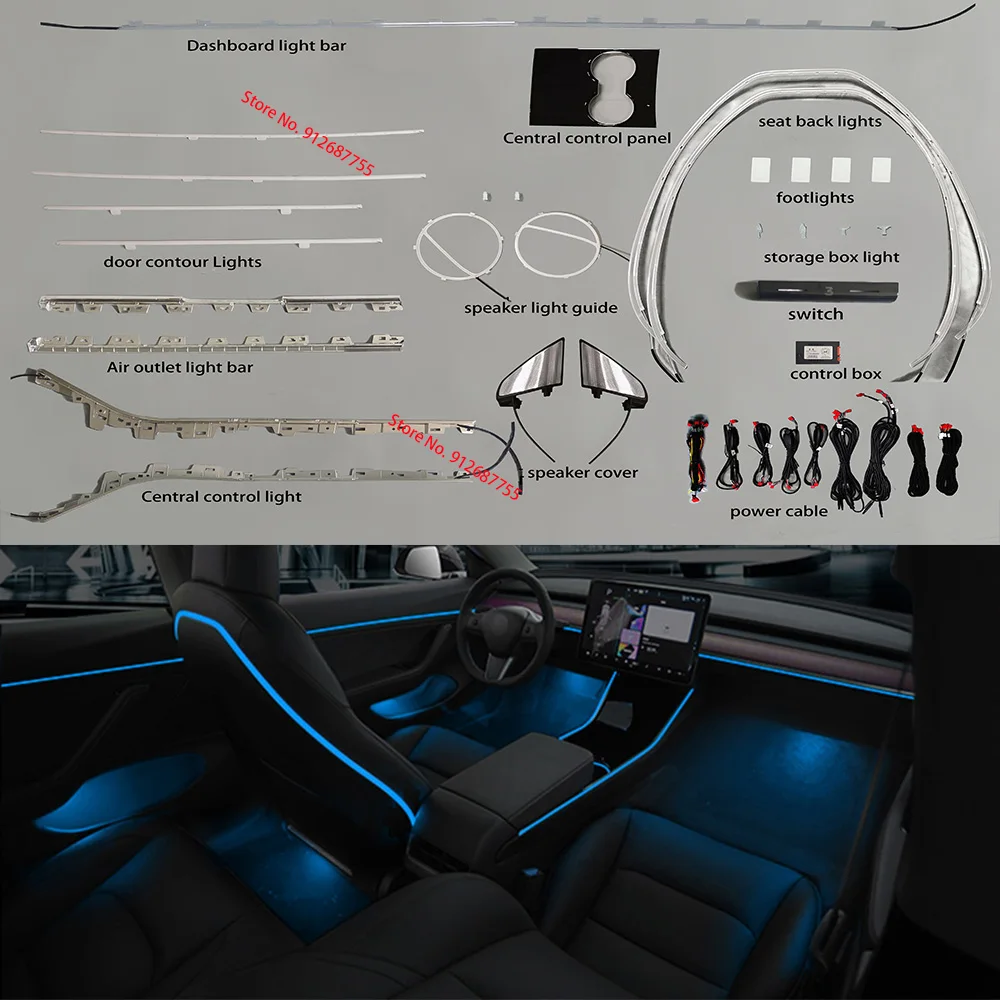 

Декоративная лампа Tesla Model3, модель 3, 2019, 2020, 64 цвета