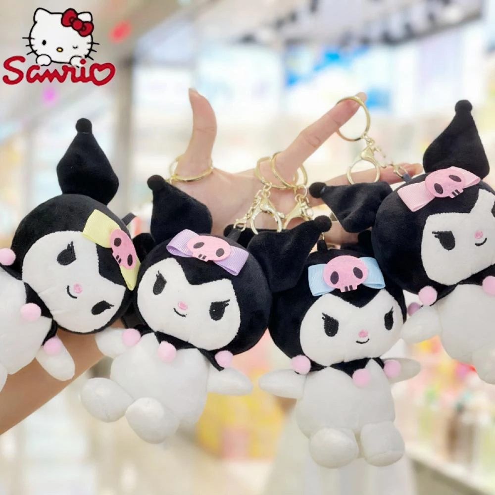 

Hello Kitty 15Cm Kuromi Keychain Plush Toys Sanrio My Melody Kawaii Cute Stuffed Accessorie Cartoon Christmas Gifts for Girls