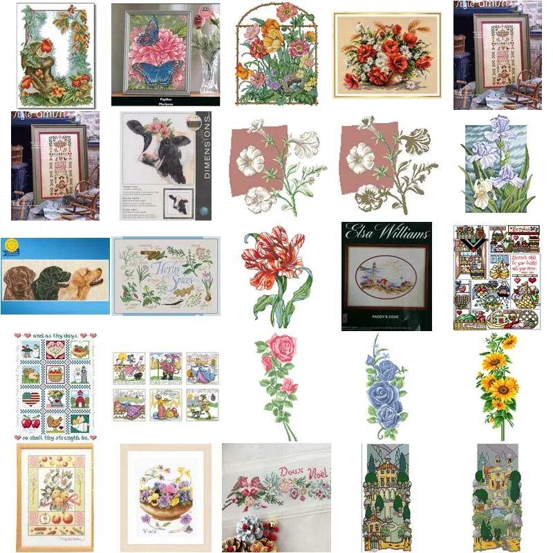 

Flowers for pattern Cross Stich Embroidery set Electronic drawing Cross Stich Needlework PDF by Email new