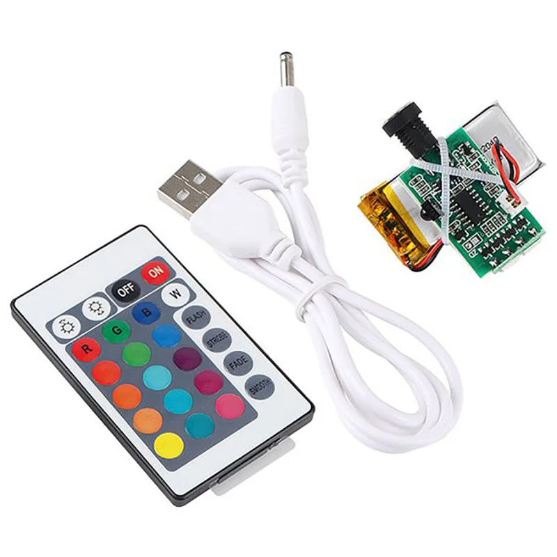 

16 цветов Пульт дистанционного управления ночной Светильник печатная плата светодиодный источник света USB зарядка аккумулятора