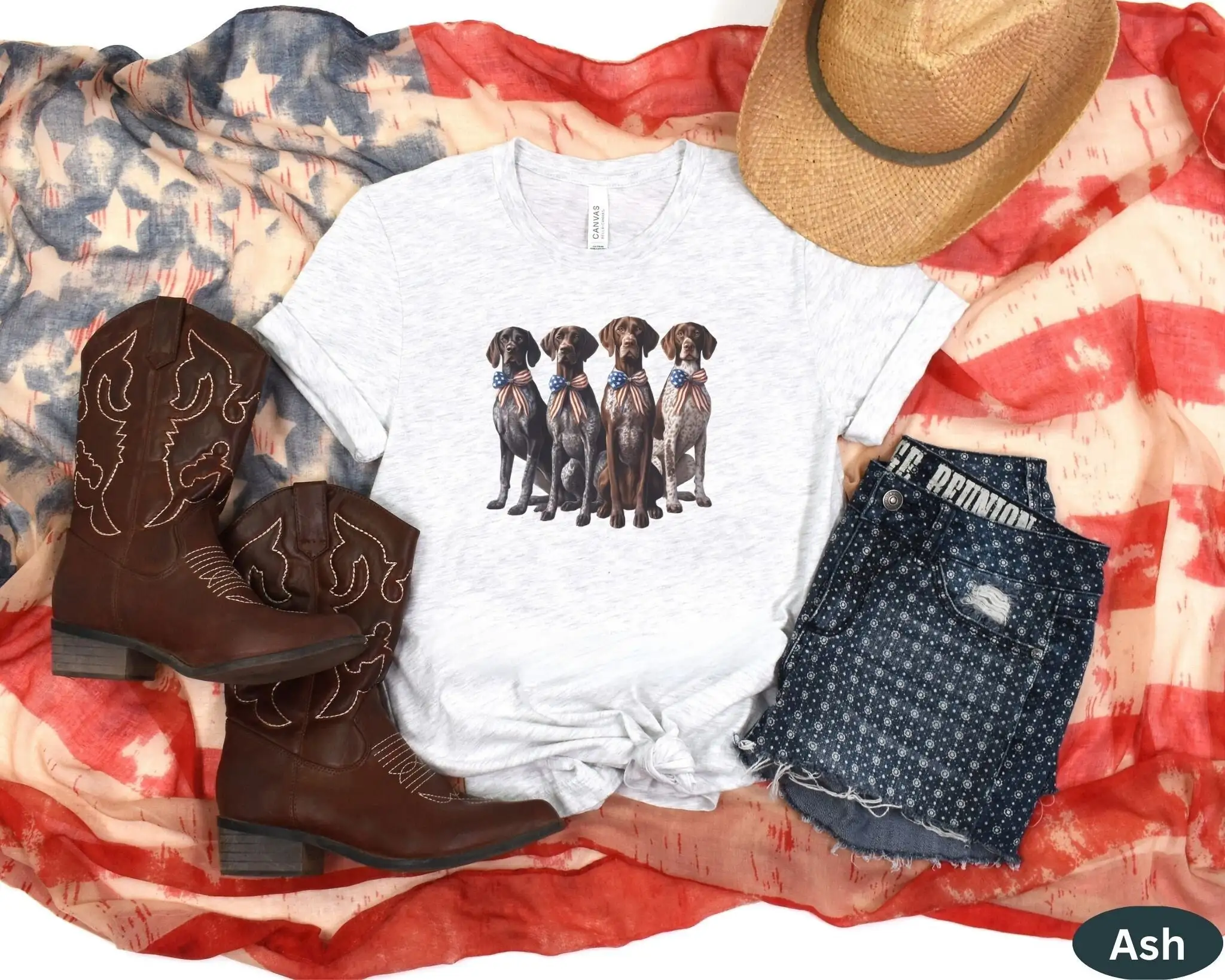 Патриотическая футболка с розовым бантом и указателем для собаки мамы человека