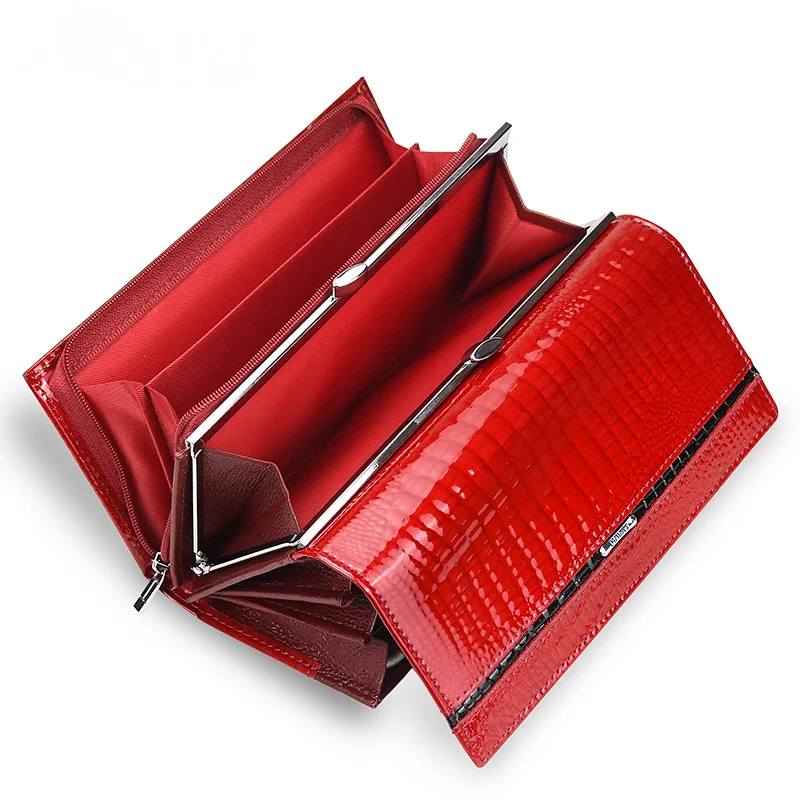 

Long Wallet Women Patchwork Genuine Leather Female Purse Womens Wallets Ladies Casual Women's Money Zipper&Hasp Walet