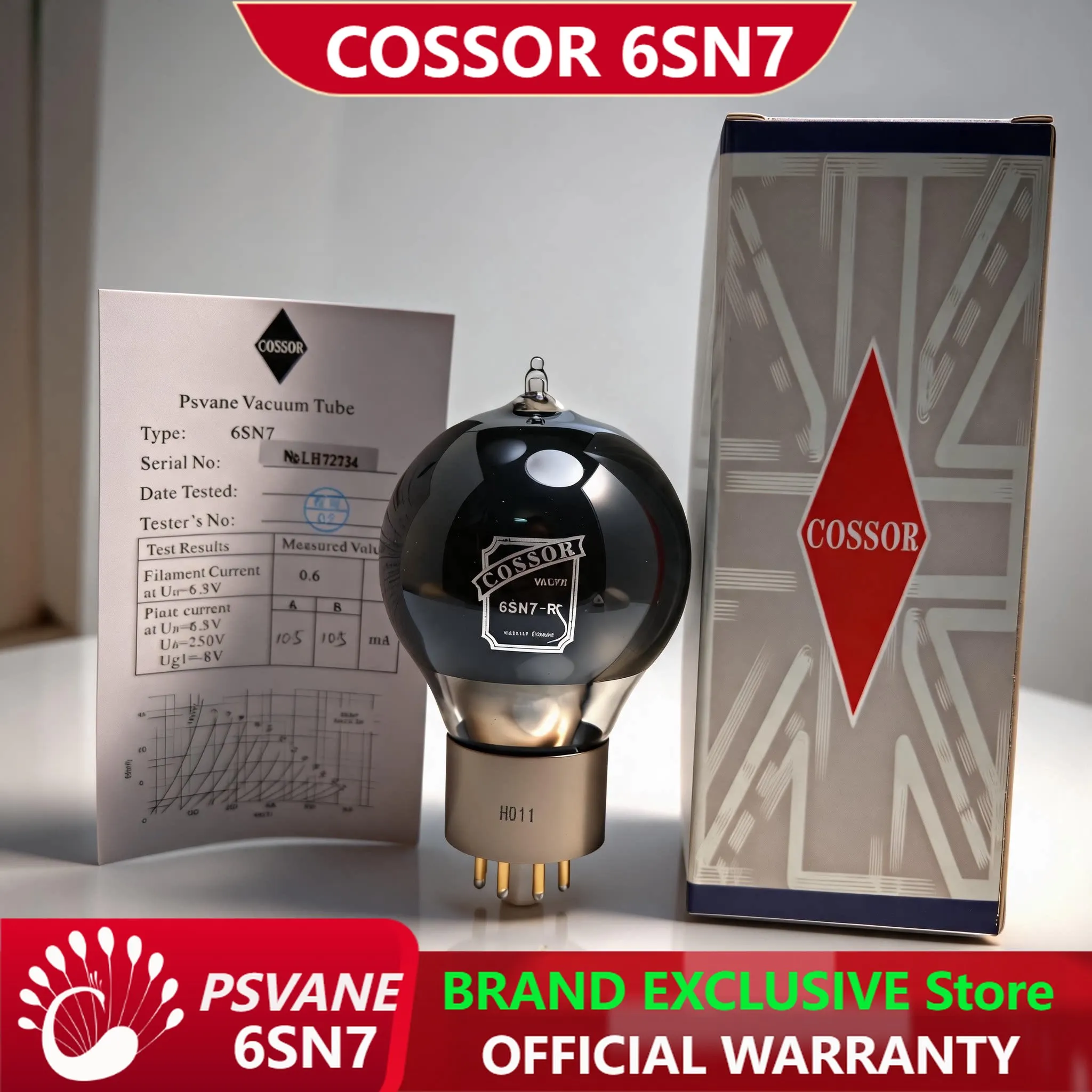 Фото Вакуумная лампа PSVANE COSSOR серии 6SN7 заменяет 6N8P CV181 для модернизации ламповых усилителей и предусилителей Hi-Fi. №1
