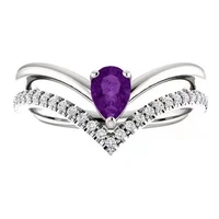 minimalist geometric european and american ring fashion light luxury womens purple zircon decoration