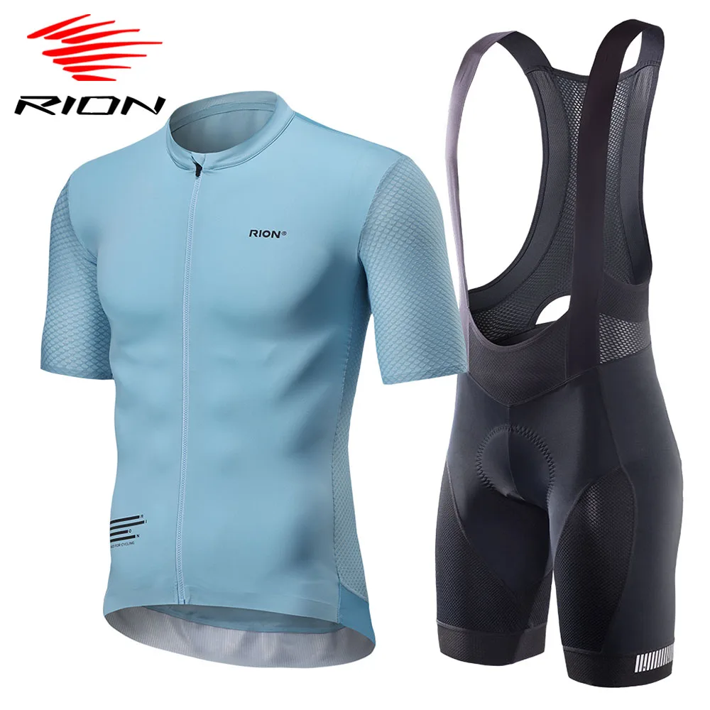 RION MTB Men's Cycling Clothing Summer Bicycles Cycling Jersey Sets Mountain Bike Bib Shorts Motocross Triathlon Maillot Shirts