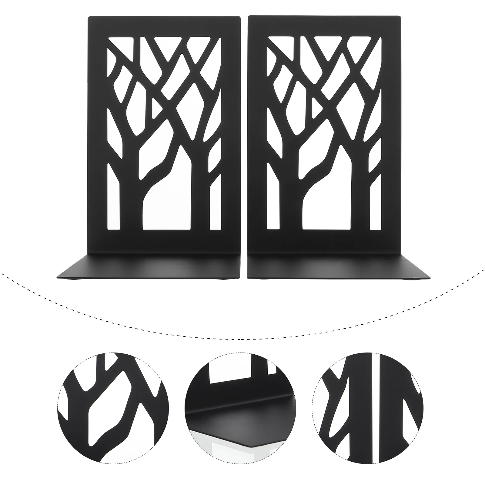 

2pcs Iron Book Ends Durable Creative Decorative Book Supports Book Stoppers Metal Bookends for Office Home Shelf