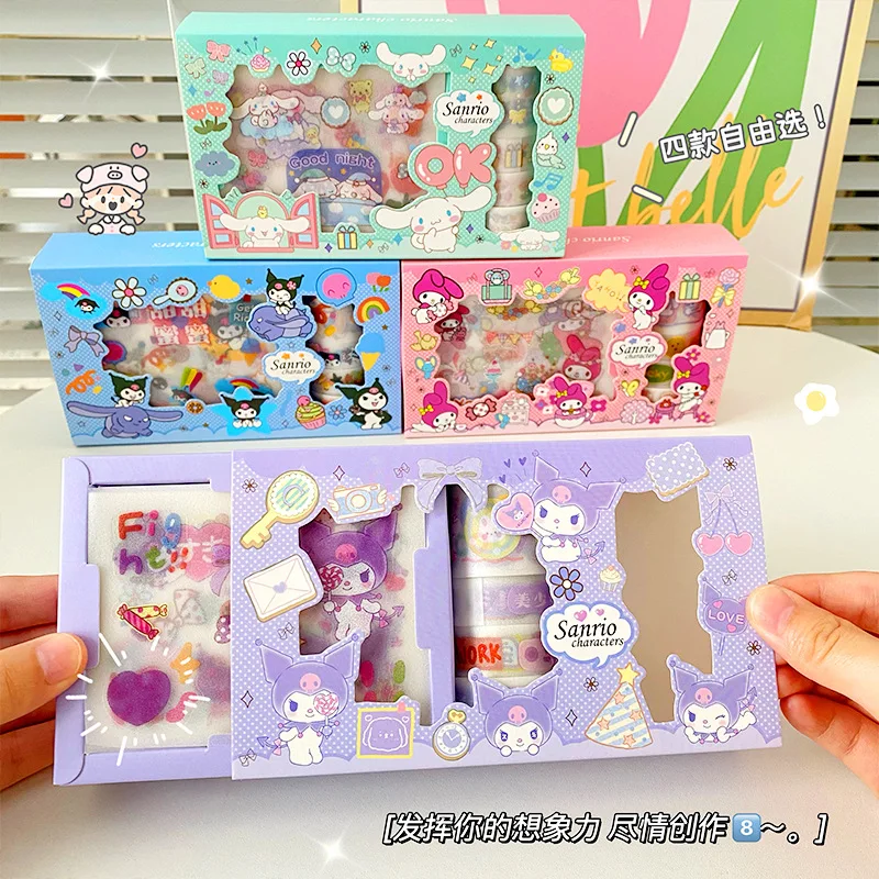Sanrio Kuromi My Melody Милая мультяшная бумажная лента девчачье Сердце DIY наклейки на