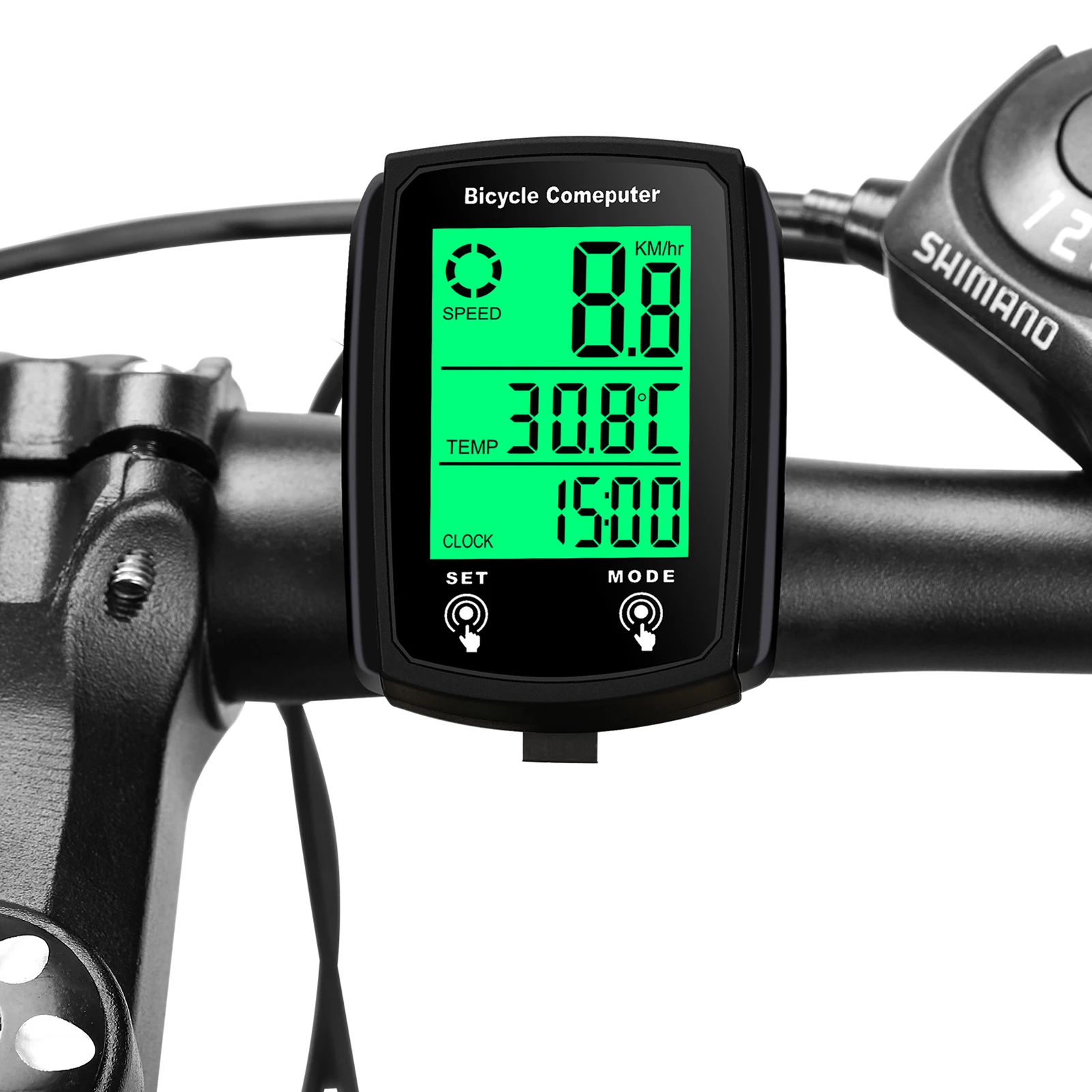 

Wired Bike Computer 19 Functions Touch Bike Speedometer Odometer Waterproof Bicycle Computer with Backlight for Bike Riding