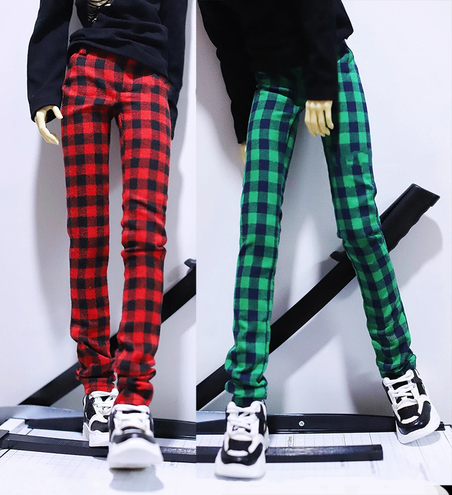 

BJD doll pants suitable for 1/3 1/4 POPo68 size casual plaid doll accessories