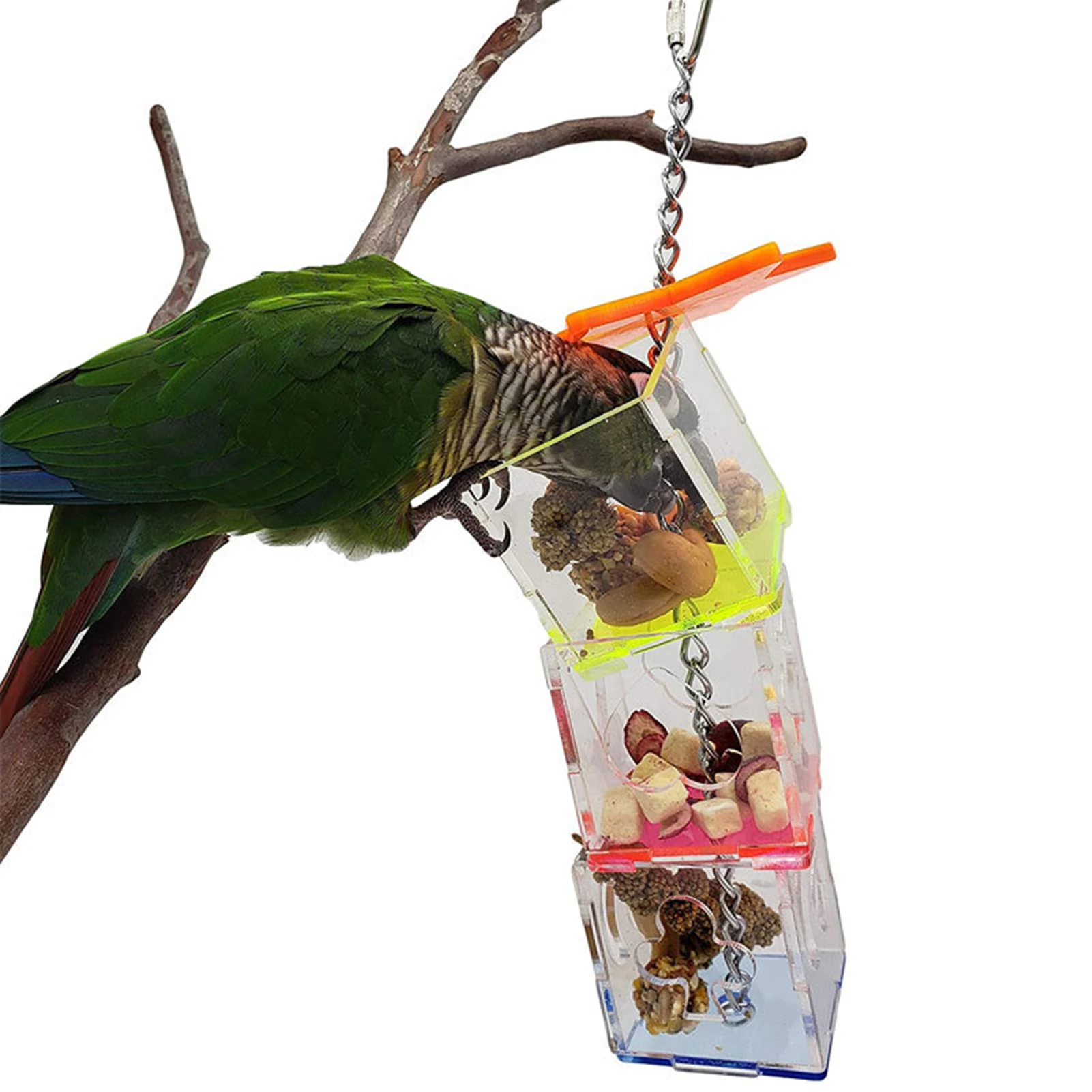 

Игрушки для кормления для попугаев, трехслойная стандартная акриловая кормушка для птиц, инновационные кормушки для птиц, развлечение скук...