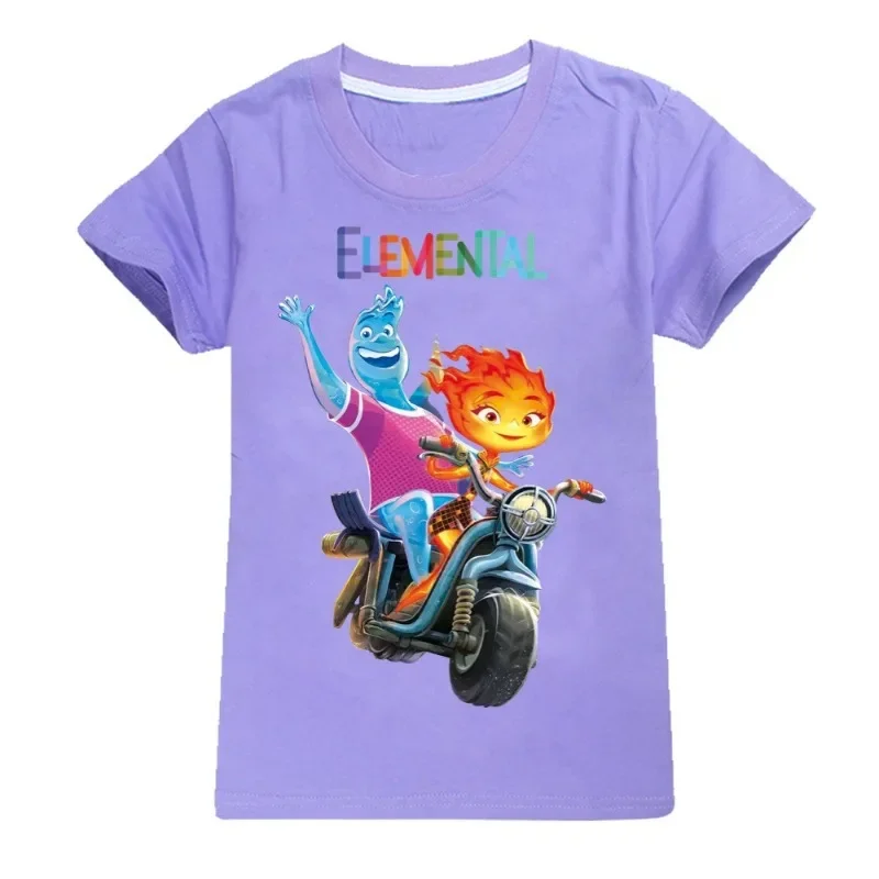 Детский летний костюм Уэда для мальчиков и девочек футболка косплея Water Fire Elemental