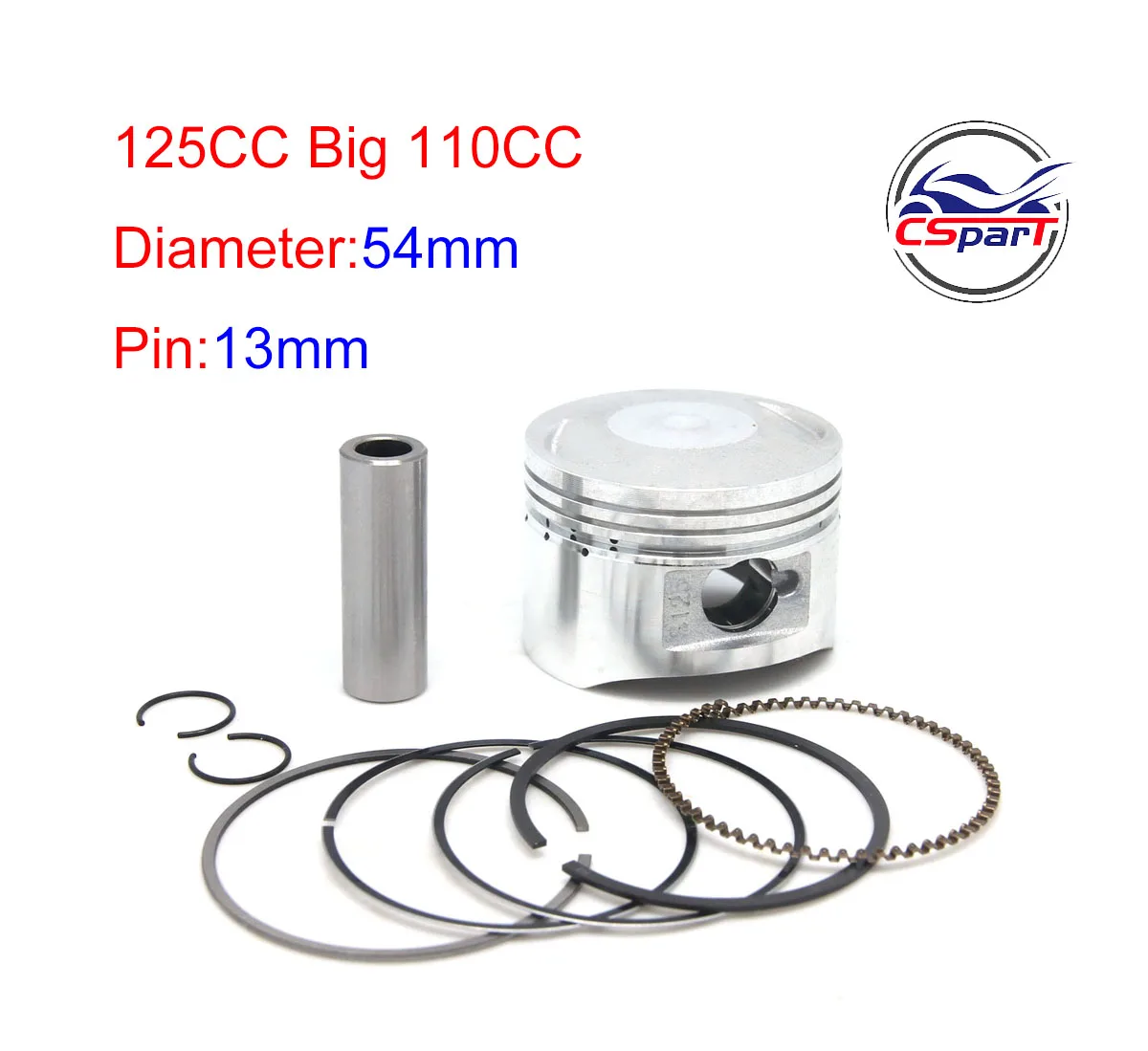 125CC 54MM 13MM Piston Rings Kit Oil Cooled ZongShen Loncin  Kids Dirt Pit Bikes Parts