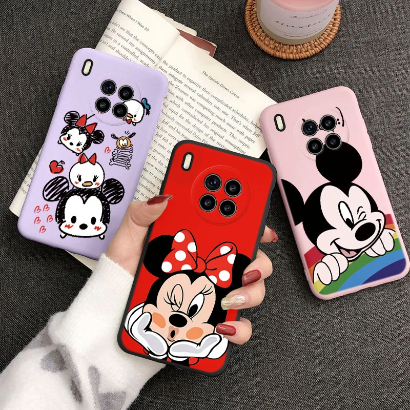 

Honor 50 Lite 20 Cover Case Disney Mickey Mouse Minne TPU Cartoon Pattern Funda Soft Case For Huawei Honor 50 Lite 20 Pro 20Lite