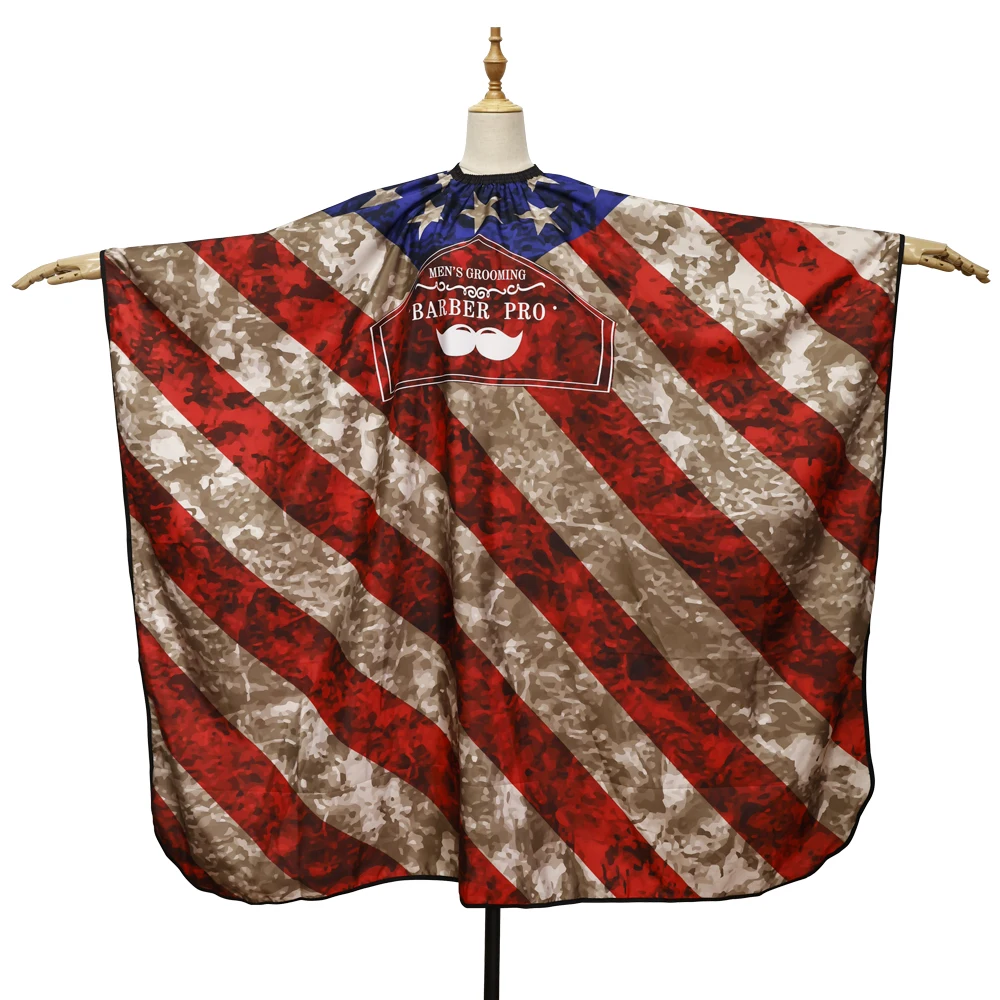 

Barber Professional Barber Hairdressing Cape Salon Waterproof Polyester Wrap for Hairdressers Vintage American Flag
